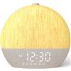 LIORQUE Sveglia Luminosa, Sveglia da Comodino, Simulazione dell'alba | Rumore Bianco, 30 Suoni per Dormire, Timer Spegnimento, Design Senza Schermo, Bluetooth