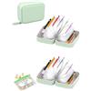 Homaskylynn Set A8 Portapillole Impermeabile, Organizer Settimanale Con 14 Buste per Medicinali Codificate a Colori, Custodia Da Viaggio Riutilizzabile, Grande Contenitore Portatile Farmaci, Vitamine(Greenx2)