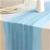 Veebmys Runner da Tavolo Chiffon 70x300 cm, Morbido Fluido Stile Boho, Tessuto Leggero Drappeggiato Elegante, per Matrimonio Compleanno Baby Shower Festa Decorazione Casa (Azzurro chiaro)
