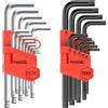 Meiwaltee 22 Pezzi Set di Chiavi a Brugola, Metriche Chiavi Esagonali con Testa a Sfera 1,27-10mm e T10-T50 Estremità Cava Torx Stella Chiavi Per DIY Auto e Biciclette Riparazione-Acciaio Cr-V