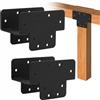 VANROUG Kit per pergola a forma di T 4 x 4 (dimensioni effettive 9,1 x 9,1 cm), kit di staffe per pergola fai da te per lavori in legno resistenti, 4 x 4 3 vie staffa a T per pergole e giardini, nero