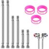 HURODZ Set di 6 tubi flessibili in acciaio inox da 3/8, tubo corazzato flessibile (10 cm, 20 cm, 30 cm), prolunga con nastro di tenuta per scaldabagno, rubinetto ad angolo, per bagno e WC
