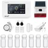 HUXGO, HXA006, Sistema di allarme wireless con 7 sensori di movimento e una seconda sirena wireless, Moduli: WiFi + GSM 4G, applicazione TUYA Smart, controllo del telefono, SMS, lingua italiana