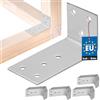 KOTARBAU® 50 connettori angolari 40 x 80 x 40 mm, in acciaio zincato argento, angolo per carichi pesanti, angolo per mobili, lamiera angolare in legno, angolo di scaffale, in metallo, stabile