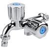 Tyenaza Rubinetto in Metallo con Doppio Beccuccio - Per Acqua Fredda, Lavabo e Lavello, Beccuccio Inferiore Adatto per Tubi o Tubo dell'Acqua della Lavatrice