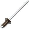 AERZETIX - Set di 60 rivetti ciechi Ø4x8 mm con testa piatta RAL 8014 Marrone Seppia | in alluminio/acciaio | per assemblaggi metallici rapidi e fissaggi estetici