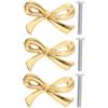 PRETYZOOM Ottone Oro Maniglie a Fiocco 3 Pezzi per Mobili | Uso Versatile, Installazione Semplice, Adatte a Comò, Forma a Fiocco, Settimino, Armadi, Scarpiere