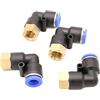 CNCTEC Raccordo pneumatico angolare 90° con filettatura interna 1/4'' - 10 mm IQS 4 pezzi collegamento push in qualità industriale (1/4'' - 10 mm - angolo 90°)