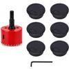 Wotrilw 6 Pezzi Passacavi Scrivania, con Sega a Tazza, Copri Foro per Cavi da Scrivania in Plastica, Organizzatore Cavi per Tavolo PC, Ufficio, Casa e Postazione Home Office, 60mm