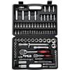 HANFU 94 Pezzi Set di Chiavi a Bussola con Cricchetto 1/4 | Cromo Vanadio Cr-V per auto fai da te Punte PH e PZ, Nero