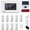 HUXGO® HXA006 Sistema di allarme casa senza fili con radio Sirena esterna solare WiFi + GSM 4G | kit con 1x sensori di allarme per finestre/portes, 9x rilevatori di movimento