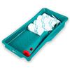 TOTAL - Set Rulli da Pittura - 6 Pezzi - Vaschetta + 4 Rulli in Poliestere Antigoccia - 100 mm - Supporto Ergonomico - Per Pittura da Interni - Blu