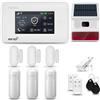 HUXGO® HXA006 Antifurto casa wireless WiFi + GSM 4G con radio sirena solare| Kit allarme senza fili: 3x rilevatori di movimento, 3x sensori di allarme per finestre/porte | Per Casa, Appartamento