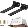 AOOSU 2 pezzi Staffe per Mensole Pesanti da 15 cm, Reggimensola da Muro a L, supporti per mensole, capacità di carico 15 Kg, Staffe a L per Scaffali Casa Cucina Ufficio