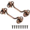 PATIKIL 4 pollici Gancio Occhio Chiusura, 2pz Carbonio Acciaio Privacy Gancio e Occhio Chiusura Cancello Chiusura Blocco Per Finestra Scorrevole Porta Fienile Porta, Rosso Bronzo