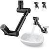 Generic Estensore per rubinetto girevole a 1440°, braccio robotico, estensore per rubinetto dell'acqua per bagno e cucina, adatto a maschio G1/2 (20 mm) 55/64 (22 mm) femmina 15/16 (24 mm) (nero-2 modalità)