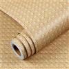 YENHOME Carta Adesiva per Pareti Effetto Rattan 60x300cm Carta da Parati Autoadesiva in Rattan Marrone Naturale per Cucina Bagno Soggiorno Pellicola Adesive per Mobili Armadio Intrecciato Liscia