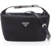 PRADA Borsa a tracolla PRADA Cheri Re-Nylon in pelle di nylon nera NUOVA donna