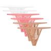 Amazon Essentials Perizoma G-string in Pizzo Elasticizzato Donna, Pacco da 6, Rosa/Bronzo Lavato/Bianco, 50