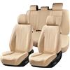 FLORICH Coprisedili Universali Coprisedili Coprisedili in Pelle Impermeabili Adatti alla Maggior Parte Delle Autovetture, SUV (Completo, Beige)