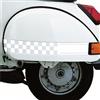 Generico Kit 2 adesivi fasce bande scacchiera decal compatibili con PIAGGIO VESPA P150X P 150 XE (vecchio-modello old style) scegli colore Cod.1999 (010 Bianco)
