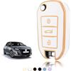 TOOMUME Cover Chiave Auto per Peugeot 208 308 2008 3008 Citroen C3 C4 C5 | Silicone Morbido, Antiurto, Anticaduta, Antigraffio, Custodia Protettiva Chiave per 508 5008 Cactus Picasso Aircross Berlingo