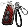 Rondrive Custodia portachiavi compatibile con Cupra Raval Terramar Tavascan Ateca Leon Formentor Born 2024 2025 2026 custodia in fibra di carbonio cover portachiavi rosso