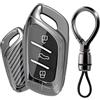 Rondrive Cover portachiavi adatta per MG HS ZS Hybrid EHS MG4 MG3 Hybrid+ MG5 MG6 MG7 S5 EV ES5 MG metallo chiave auto custodia portachiavi 3 tasti accessori fibra di carbonio nero