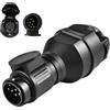 Tasofac Adattatore per rimorchio LED da 12 V, 13 poli su 7 poli | Adattatore di illuminazione, standard europeo, con Can-Bus, adatto per rimorchi, camper e automobili