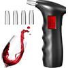 WYFCR Breathalyser, Spegnimento Automatico, Lunga Durata, Portatile, Portatile LED Digital Breath Alcol Tester con Display LED, Breathalyser con 5 Bocchini per e Uso Professionale