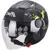 DIEFFE CASCO JET DIEFFE DF88 DOPPIA LENTE NERO GIALLO FLU OPACO TAGLIA M