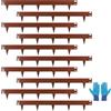 LALAGO Bordura Corten per Giardino in Metallo per Prato 10m, Bordatura Aiuole Giardino, Bordure per Aiuole Flessibile, 10pcs x 1m Bordura in Acciaio Corten + 1 Paio di Guanti da Montaggio (Ruggine)