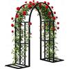 XCRFKGW Arco da giardino metallo 140x230 cm, traliccio e pergolato autoportante, arco sostegno per rose e piante rampicanti, struttura robusta per esterno, decorazione matrimonio, feste (Nero)