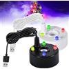 BORDEAG 2 nebulizzatori a ultrasuoni, mini macchina per nebbia, generatore di nebbia, spruzzatore ad ultrasuoni con 4 luci colorate, nebulizzatore per fontane, piscina, acquari, 5 V, USB