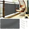 AUWUUA Frangivisto Balcone 40x100cm Antracite Copri Ringhiera Balcone Privacy Frangivento, PES 220g/㎡ Protezione UV Impermeabile Telo Copertura Recinzione per Terrazza e Giardino
