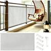 AUWUUA Frangivisto Balcone 45x120cm in PES 220g/㎡ Protezione UV Impermeabile Telo Copri Ringhiera Balcone Privacy Frangivento con Occhielli, Telo da Esterno per Terrazza Esterno, Grigio Chiaro