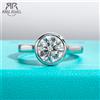 ANU JEWEL AnuJewel 1ct/2ct/3ct D Color Moissanite Bezel anello di fidanzamento anelli in argento Sterling 925 per gioielli da donna all'ingrosso