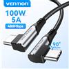 Vention Cavo Vention 100W USB-C a Type-C, Cavo di Ricarica Rapida PD QC4.0, Cavo Dati USB-C per iPhone 17 16 15, Xiaomi 10 Pro, Samsung S24