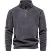 AIOPESON Giacca in pile caldo addensato di qualità di marca per uomo Pullover con collo con cerniera Felpa da uomo Giacca da uomo Soft Shell
