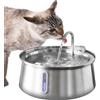 ZYfeeder Fontana per gatti da 4 litri Distributore automatico di acqua per gatti per animali domestici in acciaio inossidabile Pompa ultra silenziosa per bevande per più animali domestici