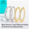 ANU JEWEL AnuJewel 3mm 5.6cttw D Color Moissanite Orecchini a cerchio grande 925 Sterling Silver Luxury Huggie Orecchino per gioielli da donna all'ingrosso