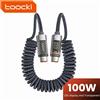 Toocki Cavo da Tipo C a Tipo C Display da 100 W Caricatore di Ricarica Veloce da USB C a USB C Cavo PD Trasparente per IPhone15 Xiaomi MacBook