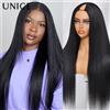 unice Parrucca UNice Yaki diritta con parte a V con coulisse Parrucca a forma di V per capelli umani al 100%.