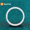 NeeTim Anello completo in Moissanite per donna Gioielli da sposa Argento sterling 925 con anelli in oro bianco placcato Fascia di fidanzamento con diamanti