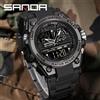 SANDA Orologi sportivi al quarzo da uomo Doppio display LED Orologi da polso digitali elettronici Orologio militare impermeabile Relógios Masculino