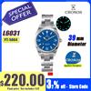 Cronos Orologio da uomo Cronos EX Diver, meccanico, 39 mm, automatico, movimento PT5004 / Miyota 9015, vetro zaffiro, bracciale spazzolato, chiusura a scorrimento, impermeabile fino a 10 ATM, L6031.