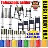 DayPlus Scala telescopica 2,6 m-6,2 m, scala di estensione per carichi pesanti pieghevole multiuso allungabile portatile in alluminio
