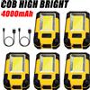 Heinast 1-5PC COB Lampada da lavoro USB ricaricabile Torcia a LED Power Bank 18650 Lampada da campeggio portatile con magnete Lanterna impermeabile 4000mA