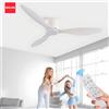 IRALAN Ventilatore da soffitto da 42 pollici/52 pollici senza luce, reversibile a 6 velocità, timer, soggiorno camera da letto esterno-Bianco/Nero/Legno