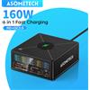 ASOMETECH Caricatore USB da 160 W 5 porte Staion 15 W Ricarica wireless PD 65 W QC3.0 Tipo C Caricatore rapido per iPhone 15 Pro MacBook Samsung Laptop